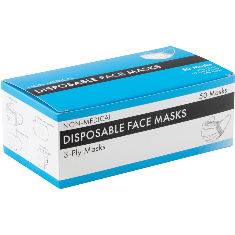Advantus Safety Mask - Recommended for: Face - One Size Size - Blue - Disposable - 50 / Box