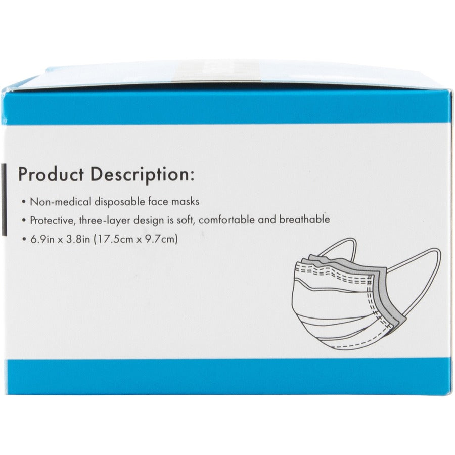 Advantus Safety Mask - Recommended for: Face - One Size Size - Blue - Disposable - 50 / Box