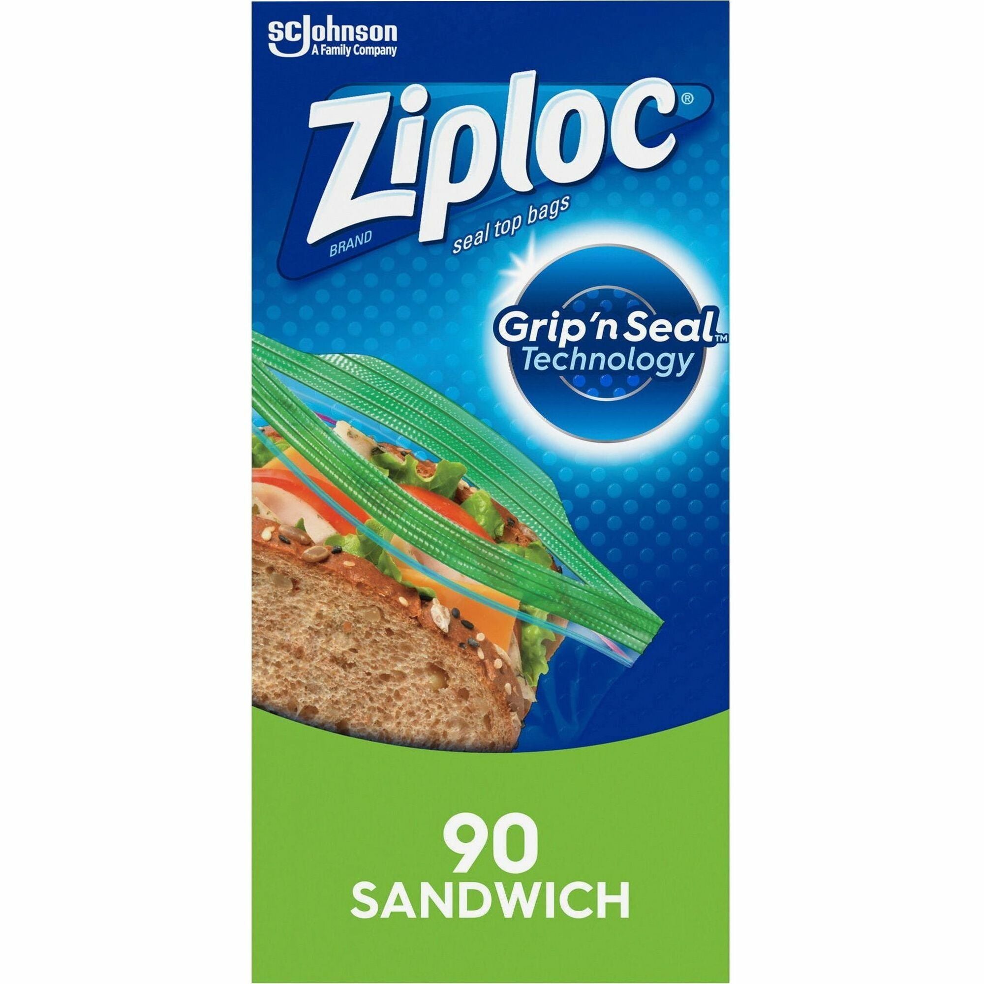 Resealable Sandwich Bags, 1.2 mil, 6.5" x 5.88", Clear, 90 Bags/Box, 12 Boxes/Carton