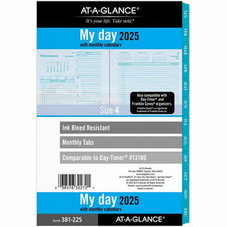 At-A-Glance 2024 Seascapes Daily Monthly Planner Two Page Per Day Refill, Loose-Leaf - Daily, Monthly - 12 Month - January 2024 - December 2024 - 8:00 AM to 7:00 PM, Hourly - 1 Day, 1 Month Double Page Layout - 5 1/2" x 8 1/2" White Sheet - 7-ring -