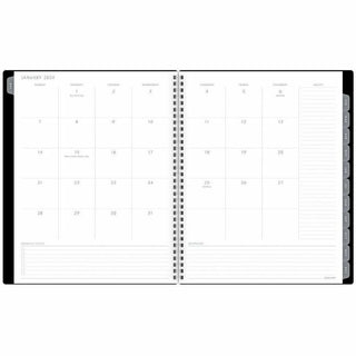 Elevation Poly Weekly/Monthly Planner, 8.75 x 7, Black Cover, 12-Month (Jan to Dec): 2024