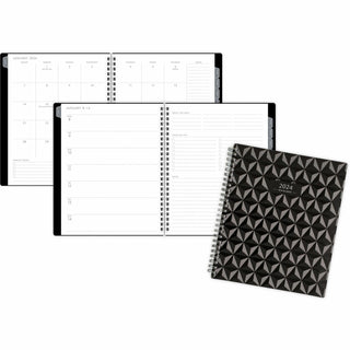 Elevation Poly Weekly/Monthly Planner, 8.75 x 7, Black Cover, 12-Month (Jan to Dec): 2024