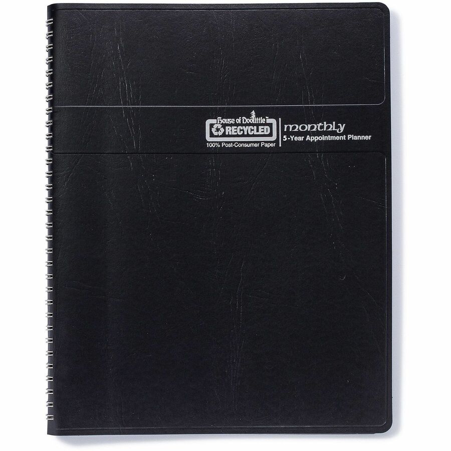 House of Doolittle Planner - Julian Dates - 5.2 Year - December - January - 1 Month Double Page Layout - Spiral Bound - Black - Black - 11" Height x 8.5" Width - Dated Planning Page, Ruled Daily Block, Holiday Listing, Reminder Section, Phone Log Pag