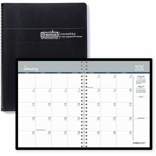 House of Doolittle Planner - Julian Dates - 5.2 Year - December - January - 1 Month Double Page Layout - Spiral Bound - Black - Black - 11" Height x 8.5" Width - Dated Planning Page, Ruled Daily Block, Holiday Listing, Reminder Section, Phone Log Pag