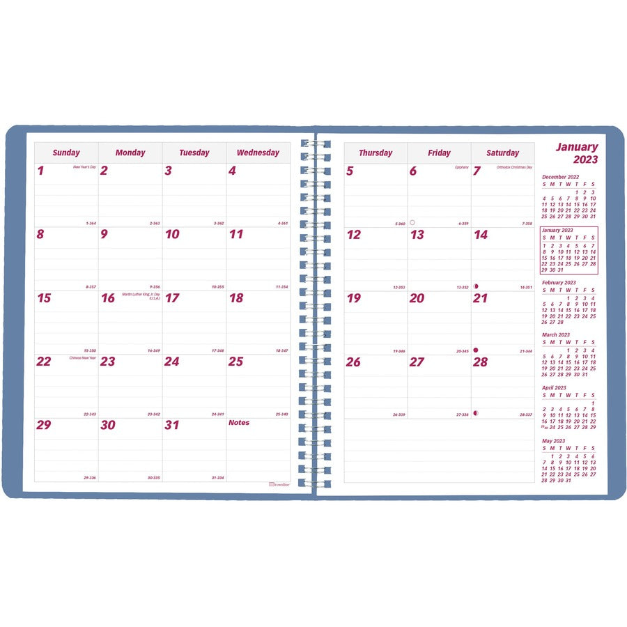 brownline-mountain-monthly-2023-planner-monthly-14-month-december-2023-january-2024-twin-wire-natures-hues-89-height-x-71-width-ruled-daily-block-reminder-section-notes-area-six-month-reference-1-each_redcb1200g03 - 6