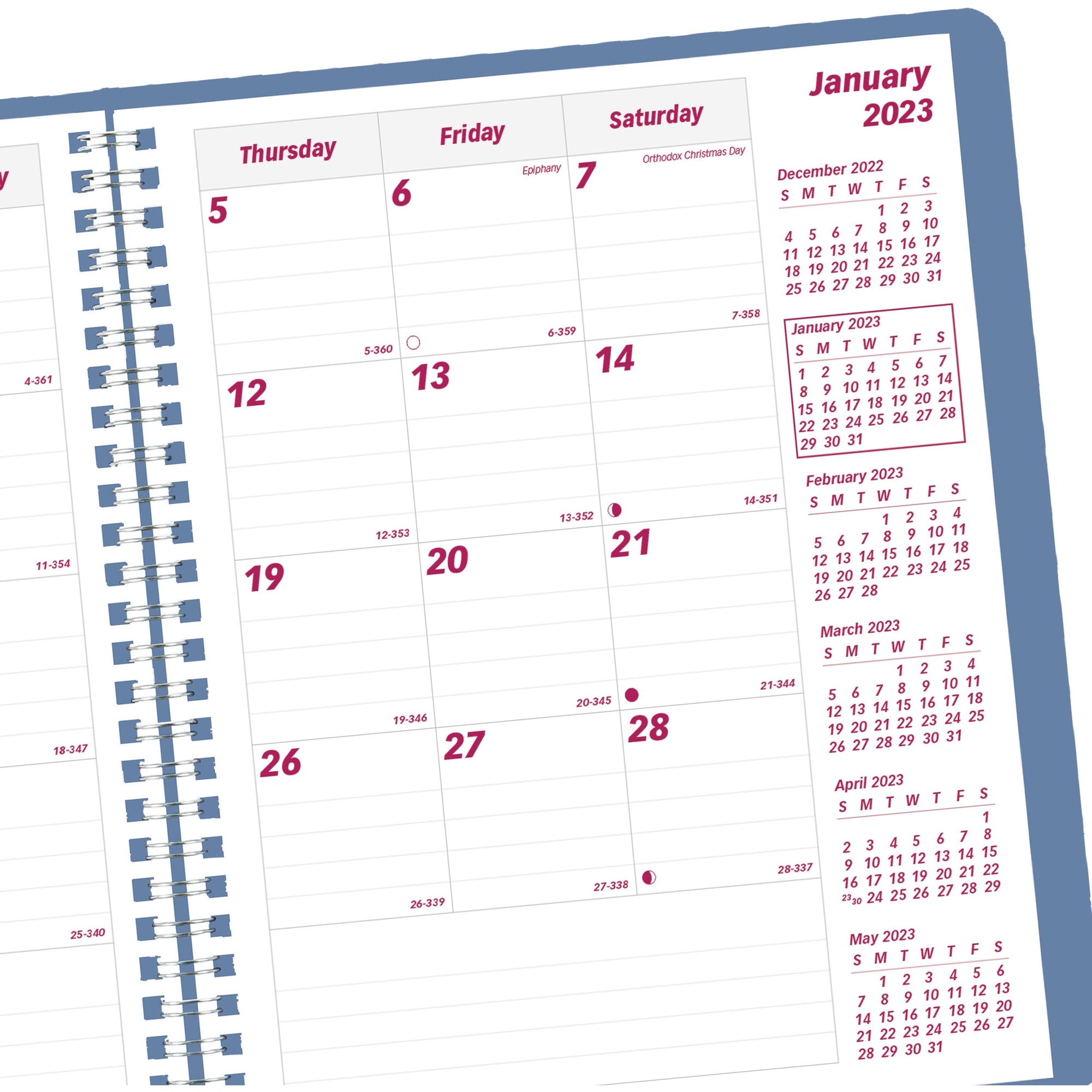 brownline-mountain-monthly-2023-planner-monthly-14-month-december-2023-january-2024-twin-wire-natures-hues-89-height-x-71-width-ruled-daily-block-reminder-section-notes-area-six-month-reference-1-each_redcb1200g03 - 4