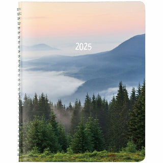 Brownline Monthly Planner - Monthly - 14 Month - December 2023 - January 2025 - Twin Wire - Nature's Hues - 8.9" Height x 7.1" Width - Ruled Daily Block, Reminder Section, Notes Area, Six Month Reference - 1 Each