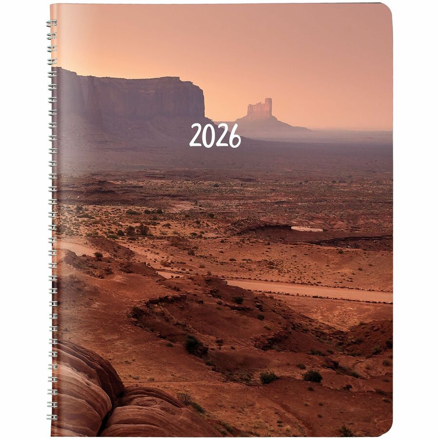 Brownline Monthly Planner - Monthly - 14 Month - December 2023 - January 2025 - Twin Wire - Nature's Hues - 8.9" Height x 7.1" Width - Ruled Daily Block, Reminder Section, Notes Area, Six Month Reference - 1 Each