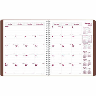 Brownline Monthly Planner - Monthly - 14 Month - December 2023 - January 2025 - Twin Wire - Nature's Hues - 8.9" Height x 7.1" Width - Ruled Daily Block, Reminder Section, Notes Area, Six Month Reference - 1 Each