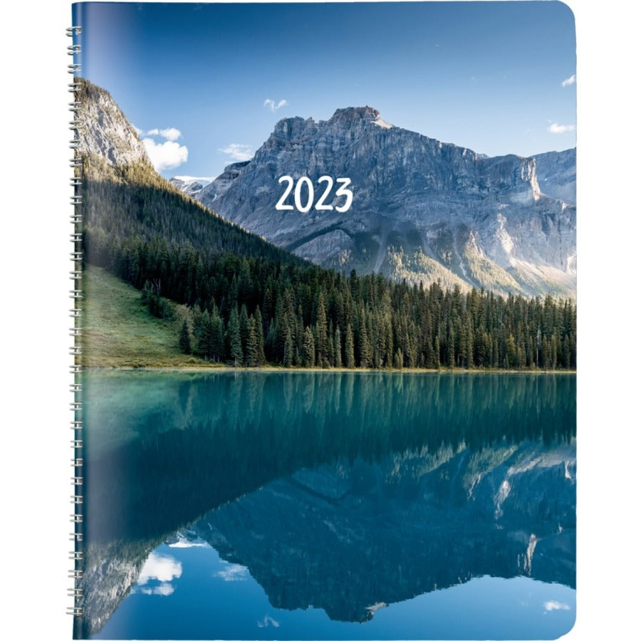 brownline-monthly-planner-monthly-14-month-december-2023-january-2025-twin-wire-natures-hues-89-height-x-71-width-ruled-daily-block-reminder-section-notes-area-six-month-reference-1-each_redcb1200g04 - 1