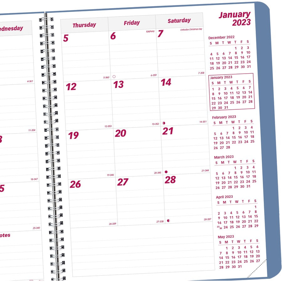 Brownline Mountain Monthly 2023 Planner - Monthly - 14 Month - December 2023 - January 2025 - Twin Wire - Nature's Hues - 11" Height x 8.5" Width - Ruled Daily Block, Reminder Section, Notes Area, Six Month Reference - 1 Each
