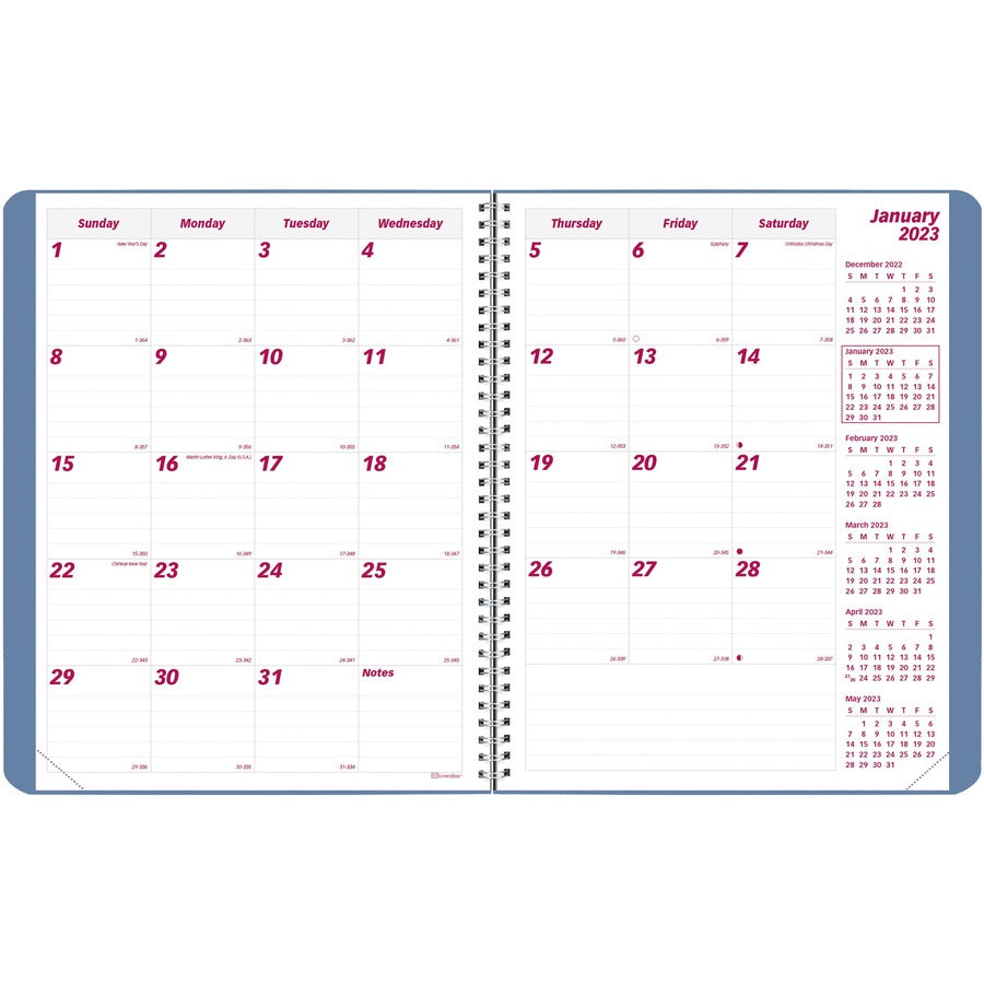 brownline-mountain-monthly-2023-planner-monthly-14-month-december-2023-january-2025-twin-wire-natures-hues-11-height-x-85-width-ruled-daily-block-reminder-section-notes-area-six-month-reference-1-each_redcb1262g03 - 7