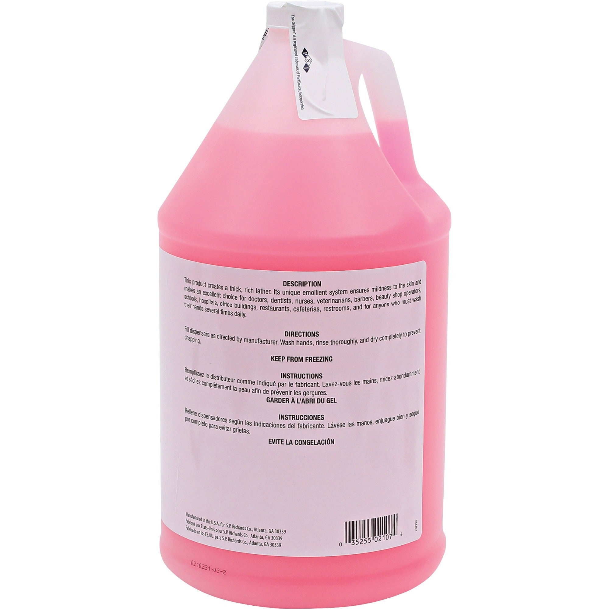 genuine-joe-pink-lotion-soap-1-gal-38-l-pump-bottle-dispenser-hand-skin-pink-rich-lather-1-each_gjo02107 - 3