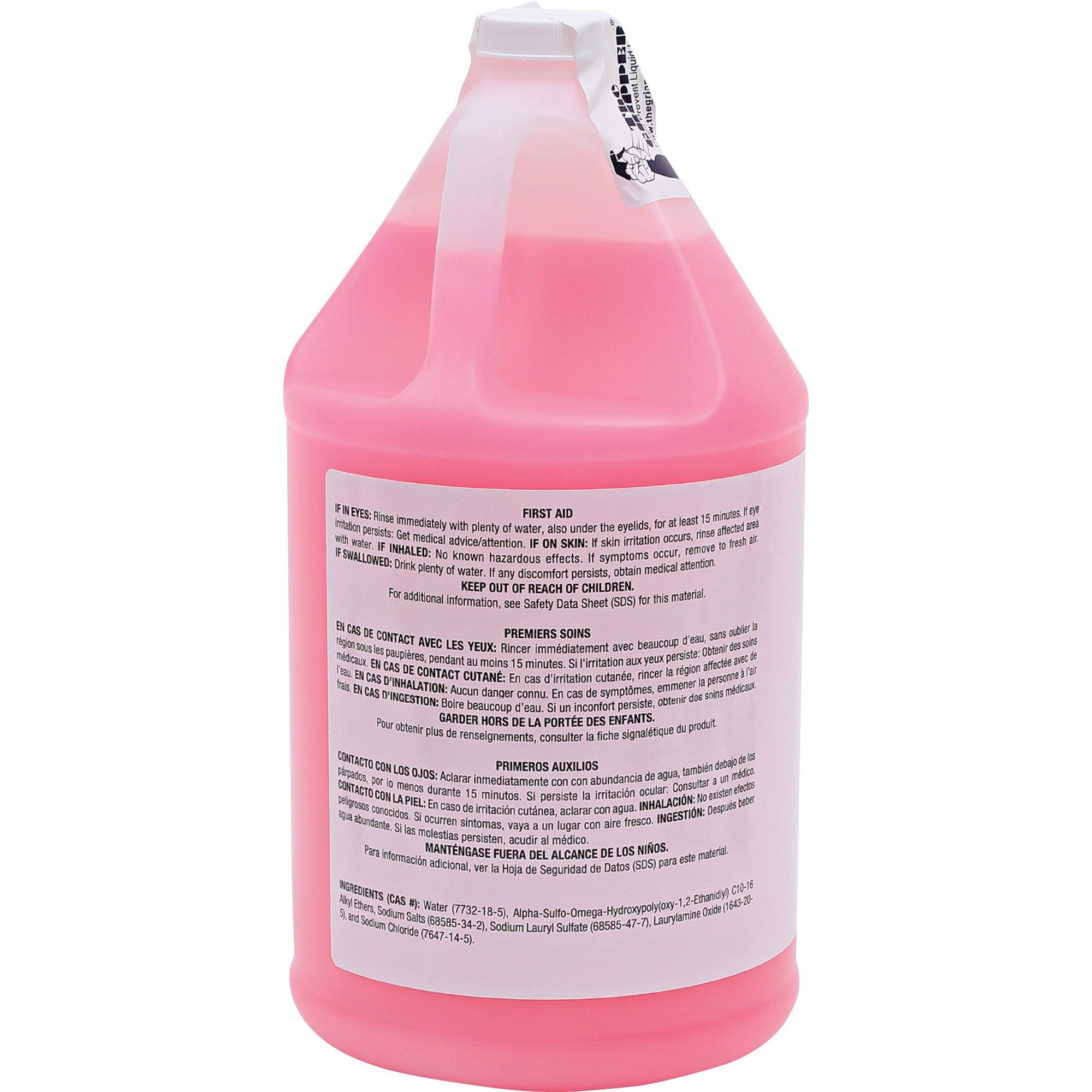 genuine-joe-pink-lotion-soap-1-gal-38-l-pump-bottle-dispenser-hand-skin-pink-rich-lather-1-each_gjo02107 - 2