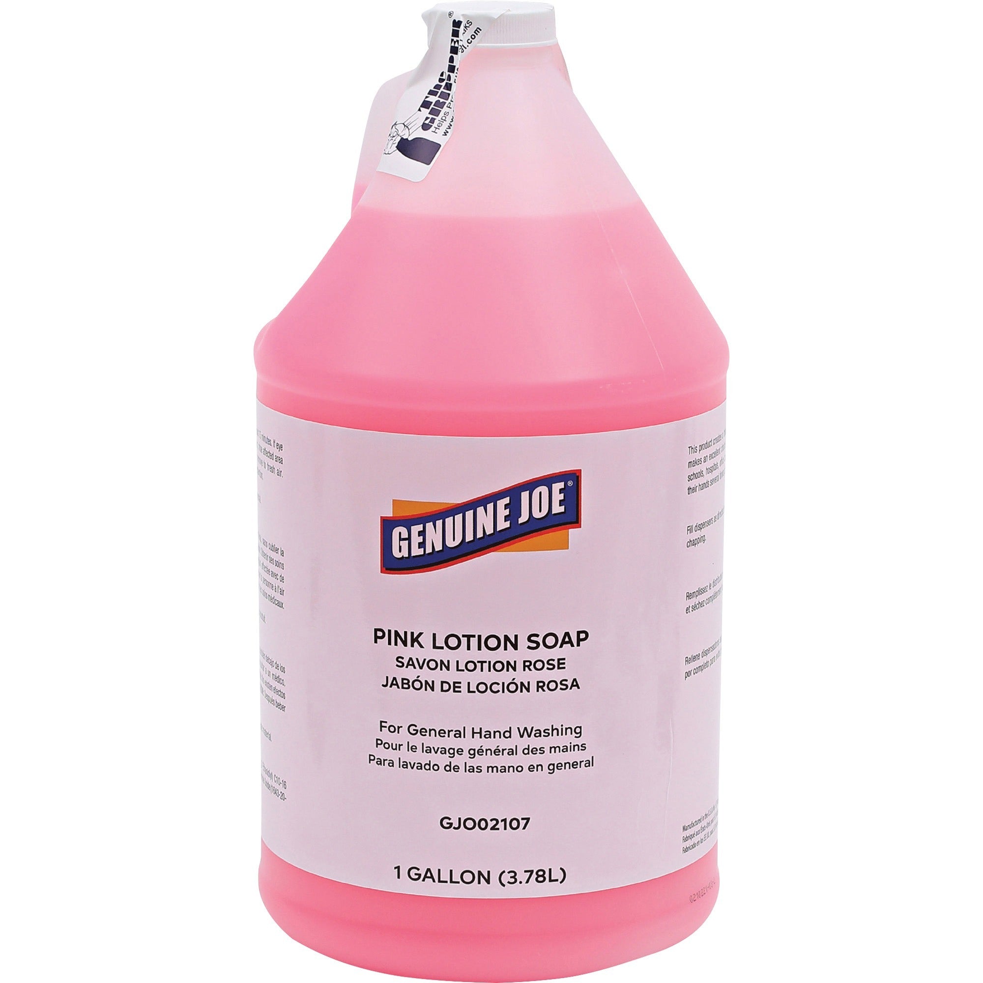 genuine-joe-pink-lotion-soap-1-gal-38-l-hand-skin-pink-rich-lather-4-carton_gjo02107ct - 2