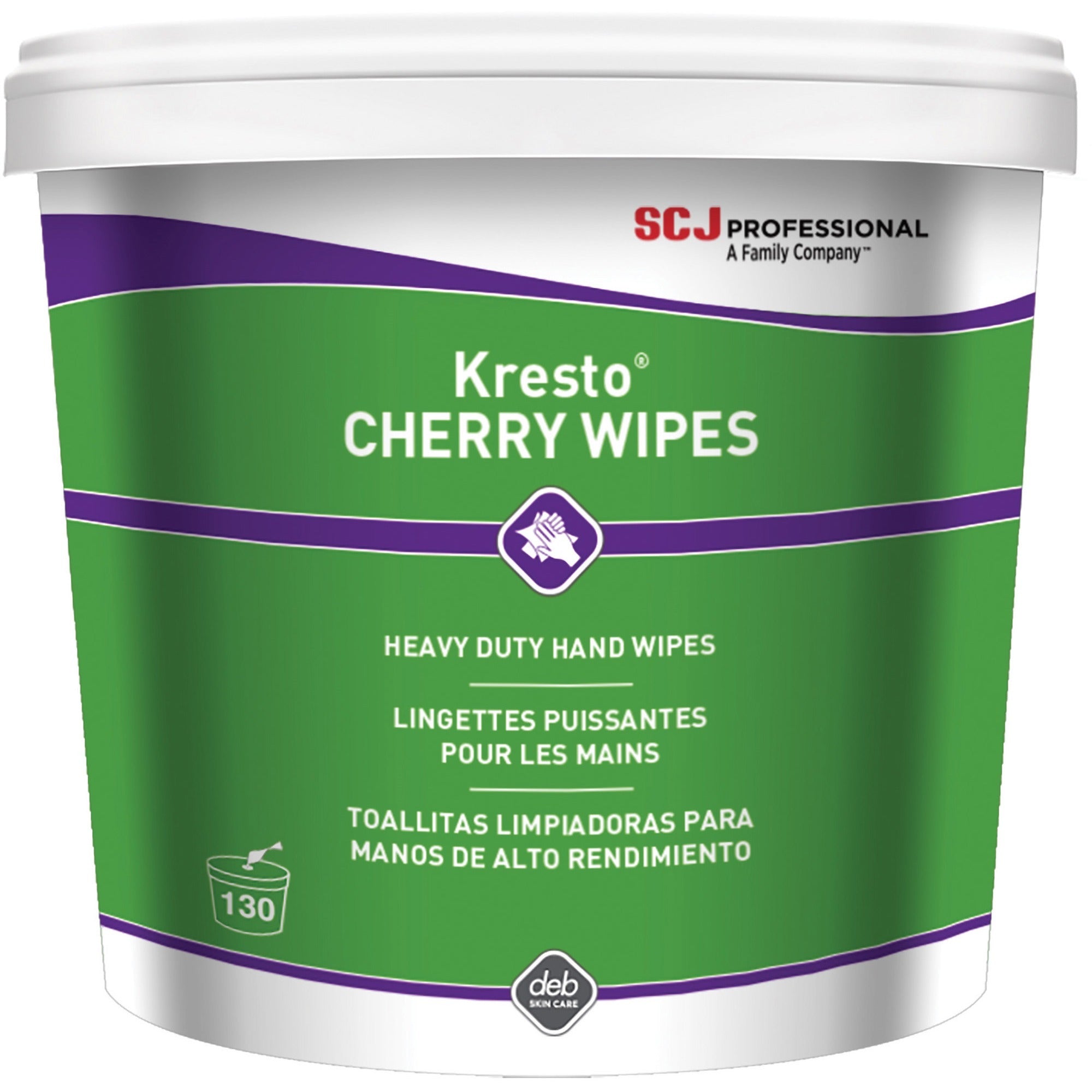 sc-johnson-kresto-heavy-duty-xl-hand-wipes-cherry-10-x-12-white-red-polypropylene-moisturizing-non-toxic-easy-to-use-absorbent-silicone-free-heavy-duty-for-hand-skin-130-per-canister-1-each_sjnkcw130w - 1