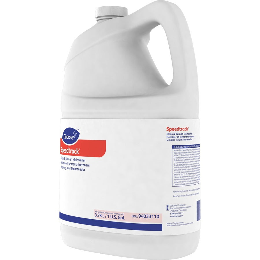 Diversey Speedtrack Clean/Burnish Maintainer - 128 fl oz (4 quart) - 4 / Carton - Quick Drying, Fragrance-free - White