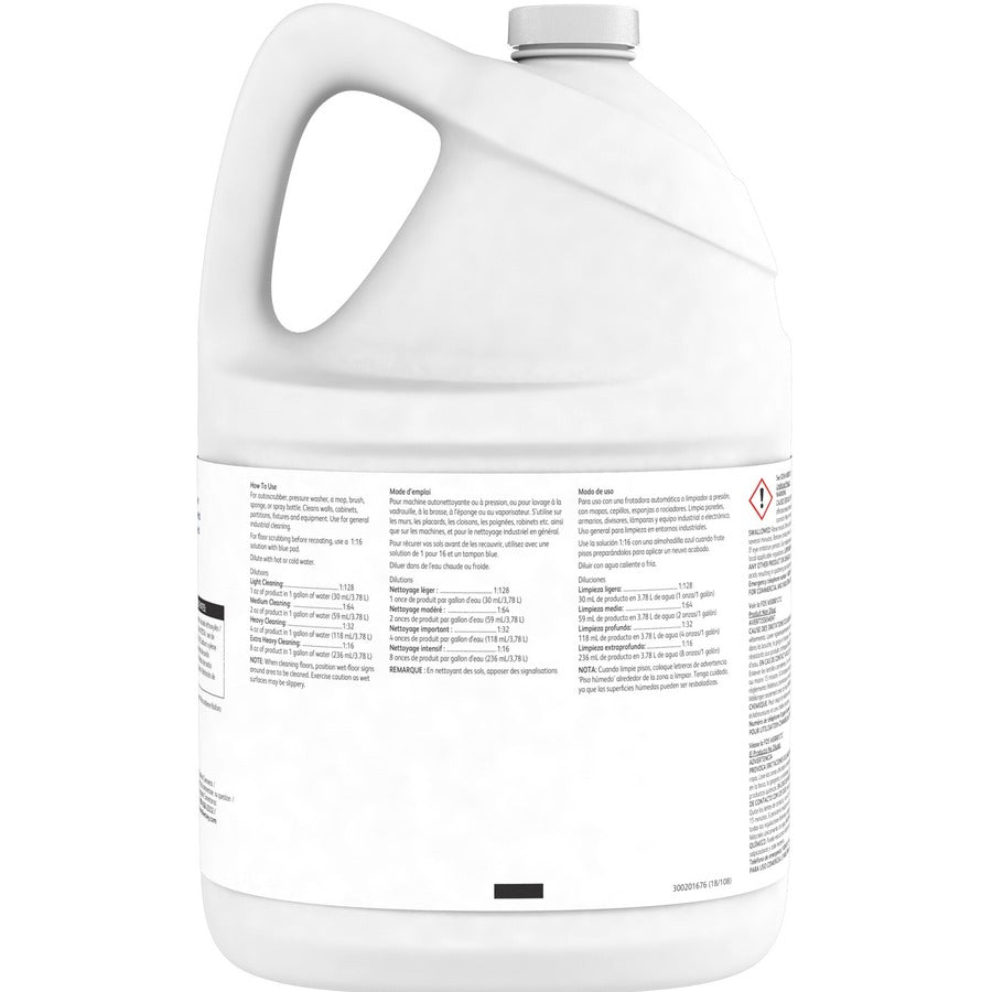 Diversey Hot Springs Heavy-Duty Cleaner - 128 fl oz (4 quart) - Citrus Scent - 4 / Carton - Caustic-free, Solvent-free, Phosphate-free, Heavy Duty - Yellow