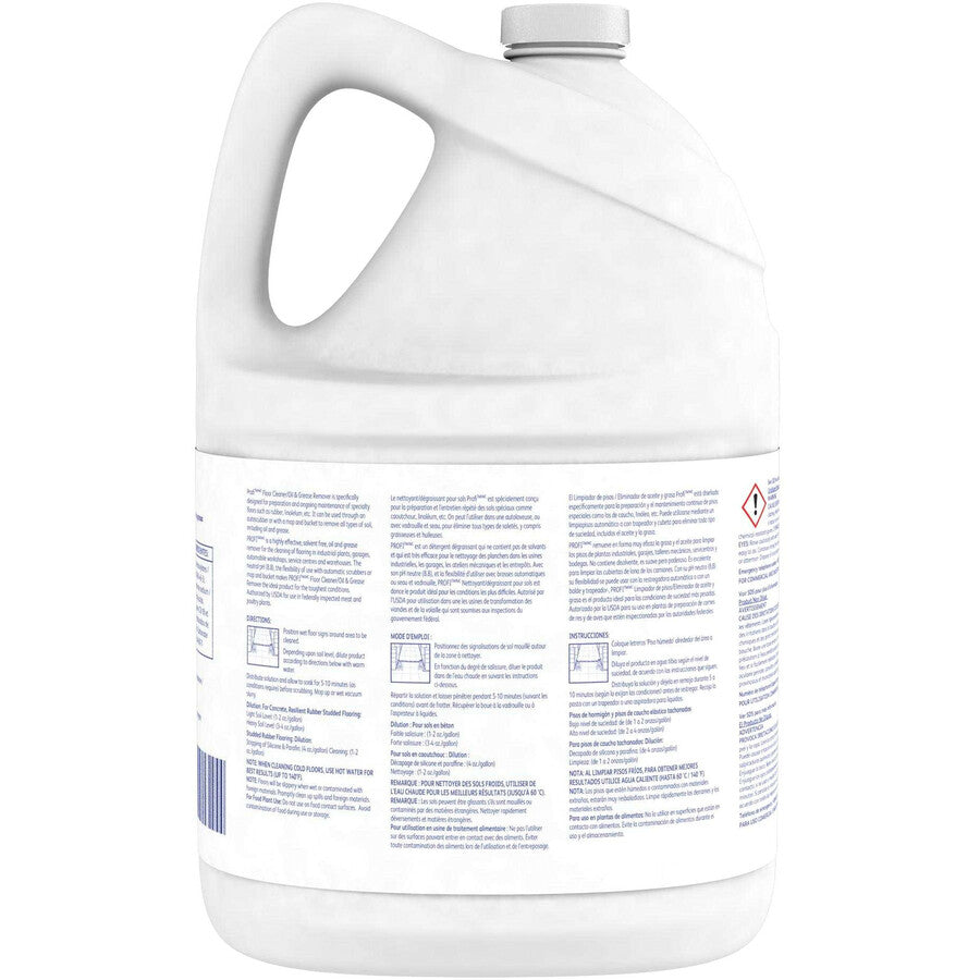 Diversey Profi Floor Cleaner/Grease Remover - 128 fl oz (4 quart) - Surfactant Scent - 4 / Carton - Solvent-free, pH Neutral, Butyl-free - White