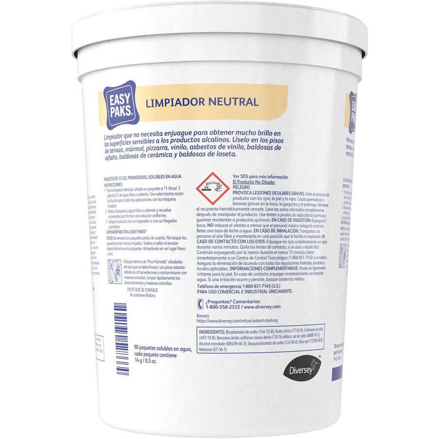 Neutral Cleaner, 0.5 oz Packet, 90/Tub, 2 Tubs/Carton