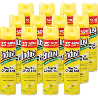 Diversey ENDUST Lemon Dust & Clean Spray - Ready-To-Use - 12.50 oz (0.78 lb) - Lemon Zest Scent - 6 / Carton - Hypoallergenic, Fragrance-free, Fast Acting, Silicon-free, Easy to Use, Residue-free - Clear