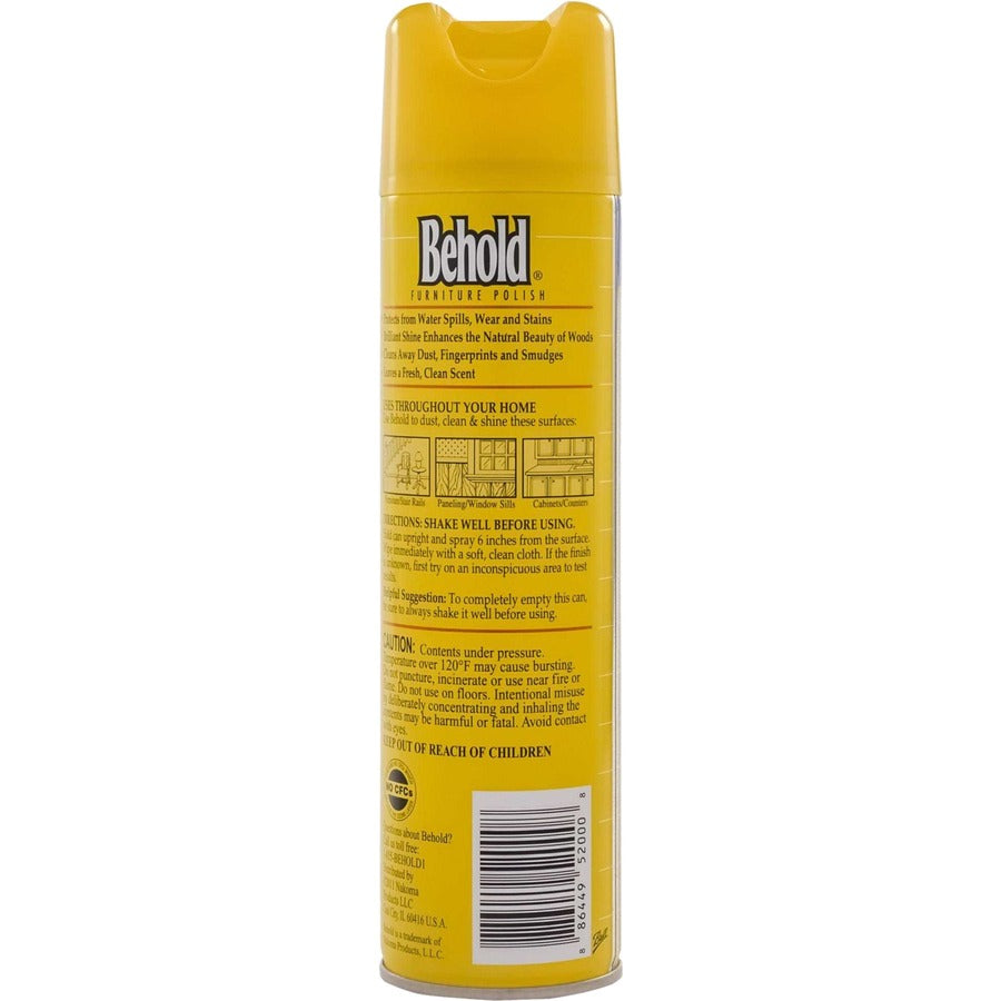 Behold Furniture Polish, Lemon, 12.5 oz Aerosol Spray