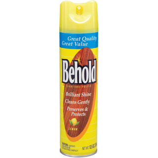 Behold Furniture Polish, Lemon, 12.5 oz Aerosol Spray, 6/Carton