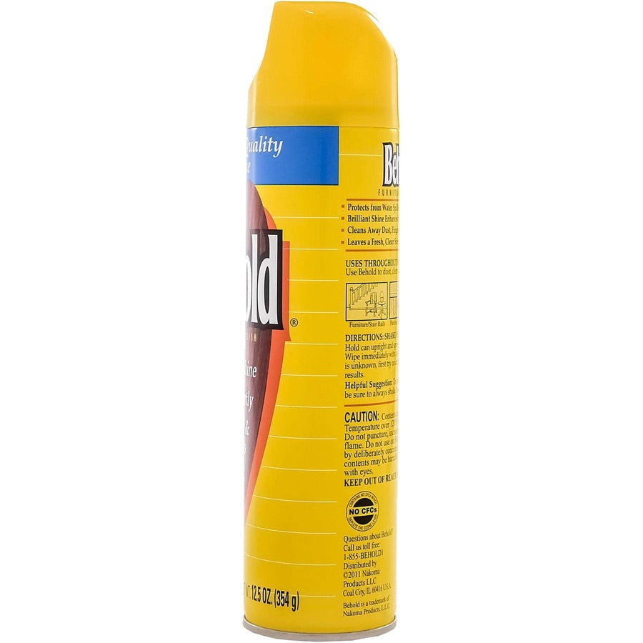 Behold Furniture Polish, Lemon, 12.5 oz Aerosol Spray