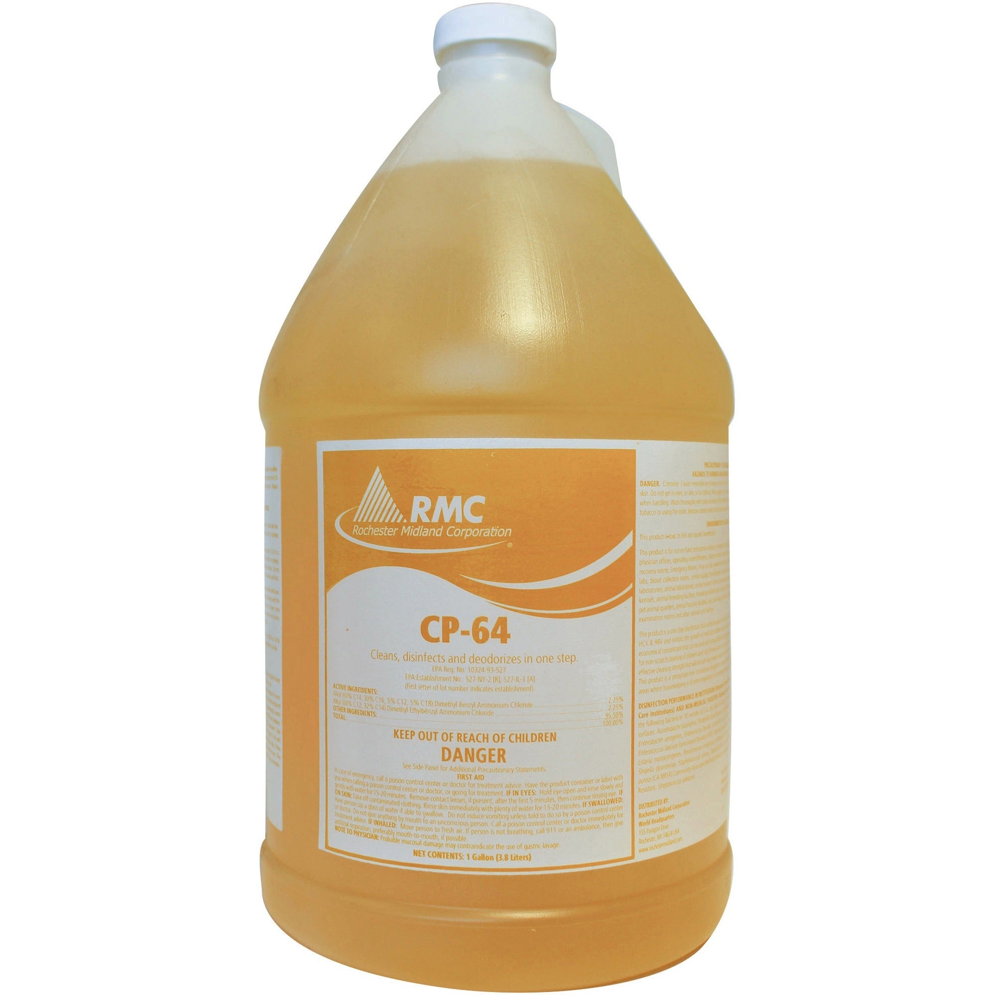 rmc-cp-64-hospital-disinfectant-concentrate-128-fl-oz-4-quart-fresh-lemon-scent-1-each-deodorize-yellow_rcm11983227 - 1
