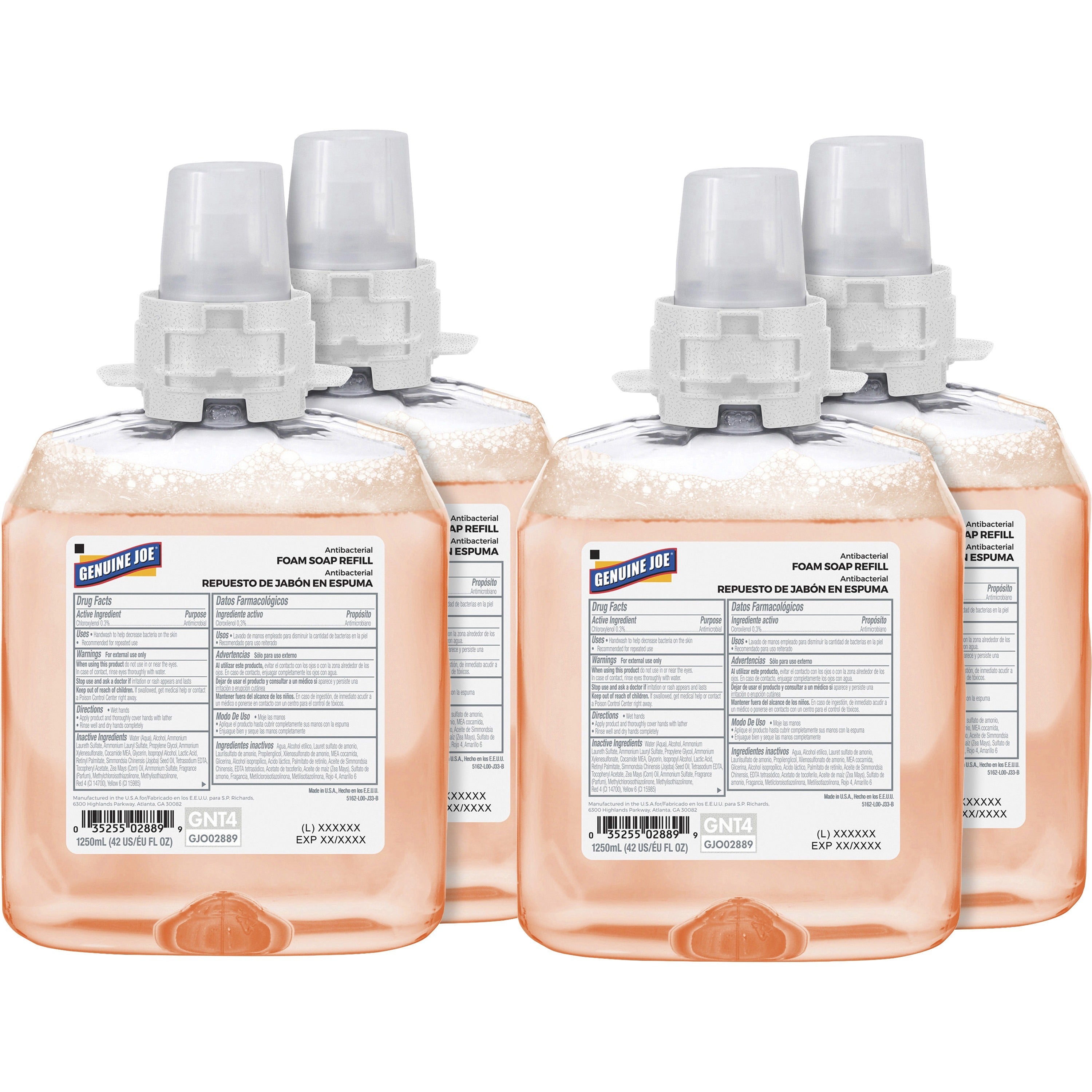 genuine-joe-antibacterial-foam-soap-refill-orange-blossom-scentfor-423-fl-oz-1250-ml-bacteria-remover-hand-skin-antibacterial-orange-4-carton_gjo02889ct - 1