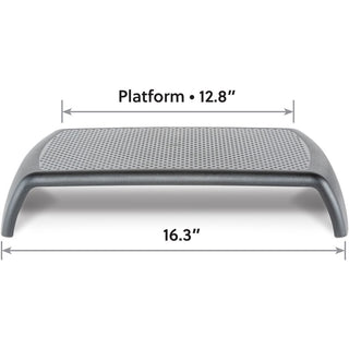 Ergo Riser Monitor Stand, 16" x 9" x 2.75", Black, Supports 30 lbs