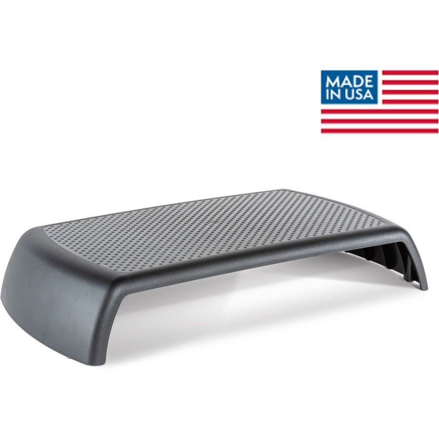 Ergo Riser Monitor Stand, 16" x 9" x 2.75", Black, Supports 30 lbs