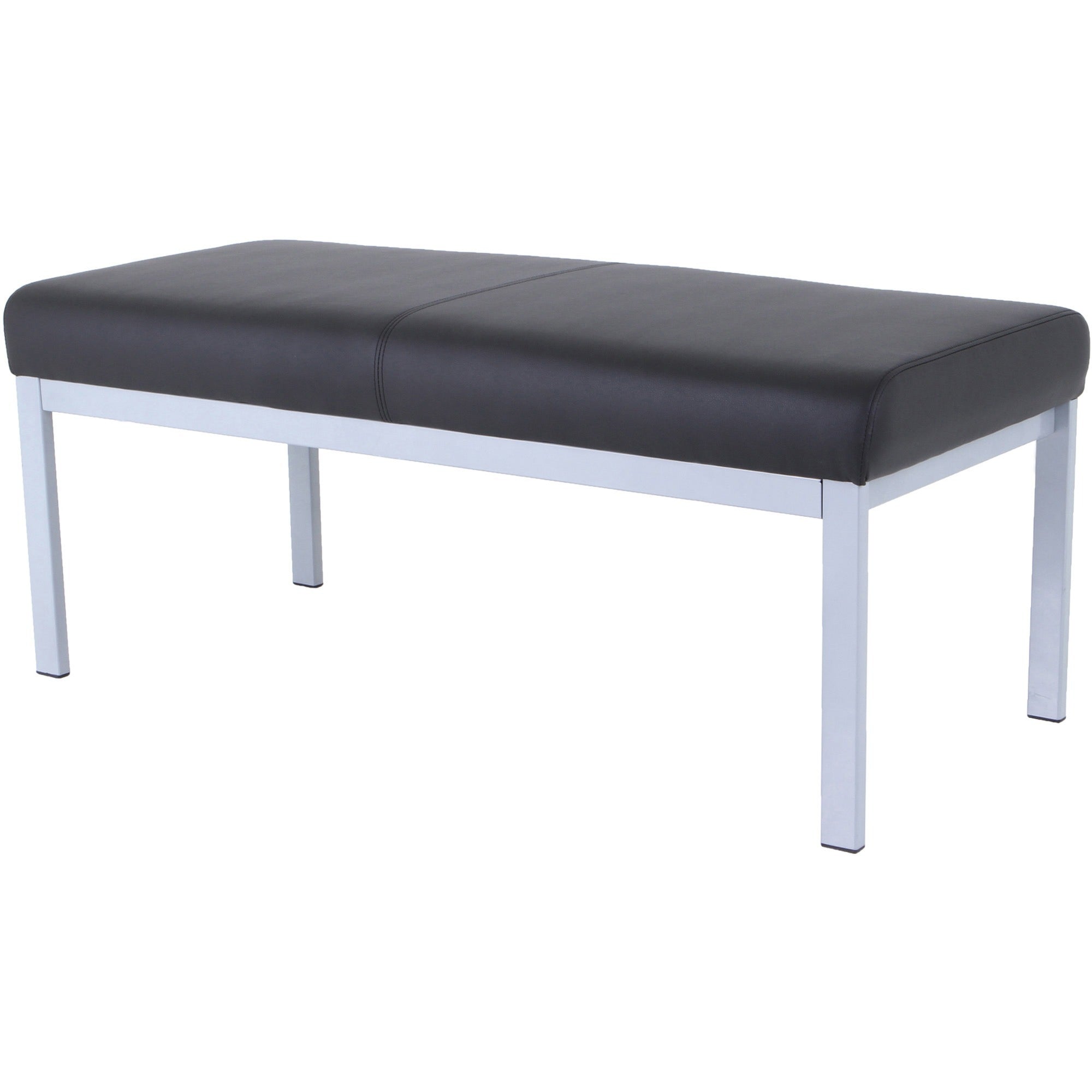 lorell-healthcare-reception-guest-bench-silver-powder-coated-steel-frame-four-legged-base-black-vinyl-1-each_llr66999 - 4