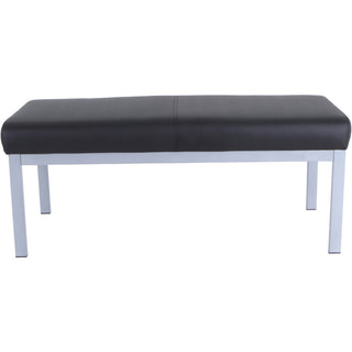 lorell-healthcare-reception-guest-bench-silver-powder-coated-steel-frame-four-legged-base-black-vinyl-1-each_llr66999 - 2