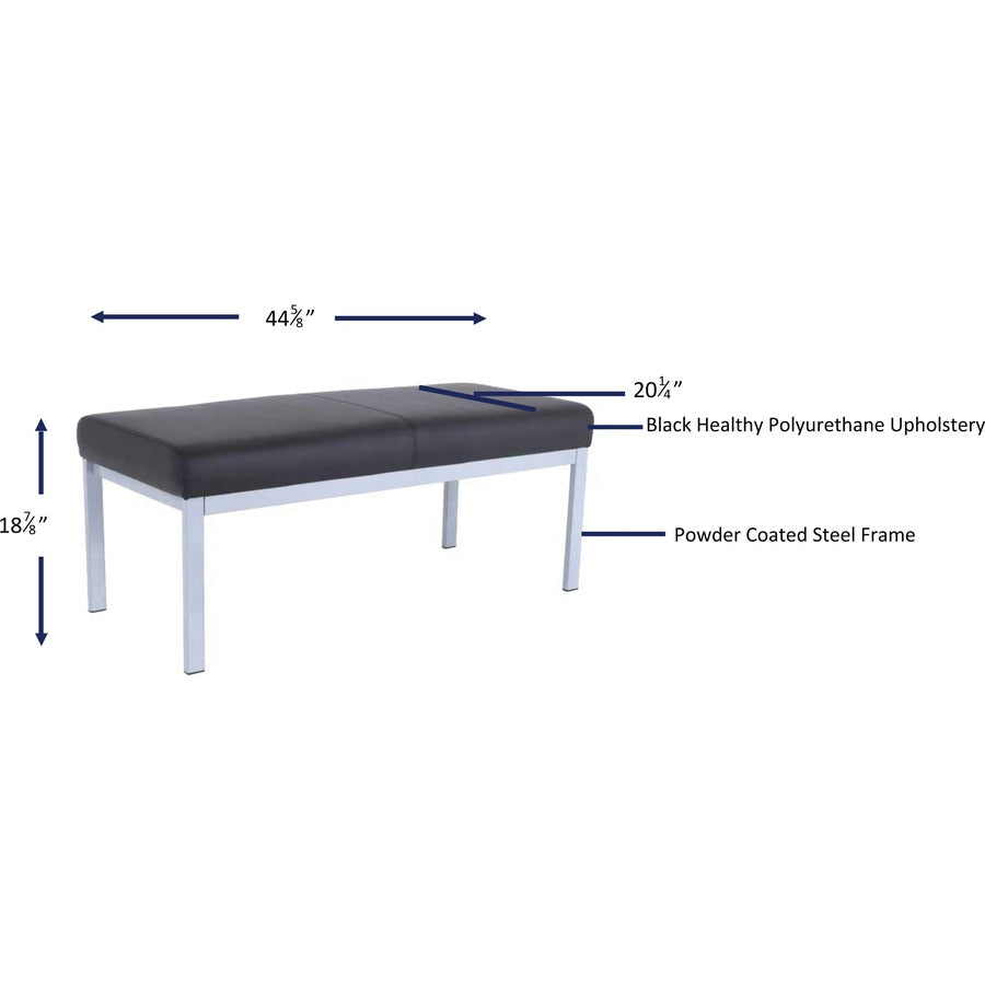 lorell-healthcare-reception-guest-bench-silver-powder-coated-steel-frame-four-legged-base-black-vinyl-1-each_llr66999 - 8