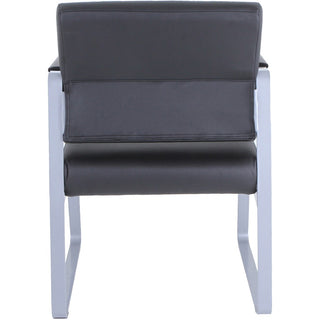 Lorell Healthcare Reception Sled Base Guest Chair - Silver Powder Coated Steel Frame - Black - Vinyl - 1 / Each
