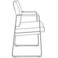 Lorell Healthcare Reception Sled Base Guest Chair - Silver Powder Coated Steel Frame - Black - Vinyl - 1 / Each
