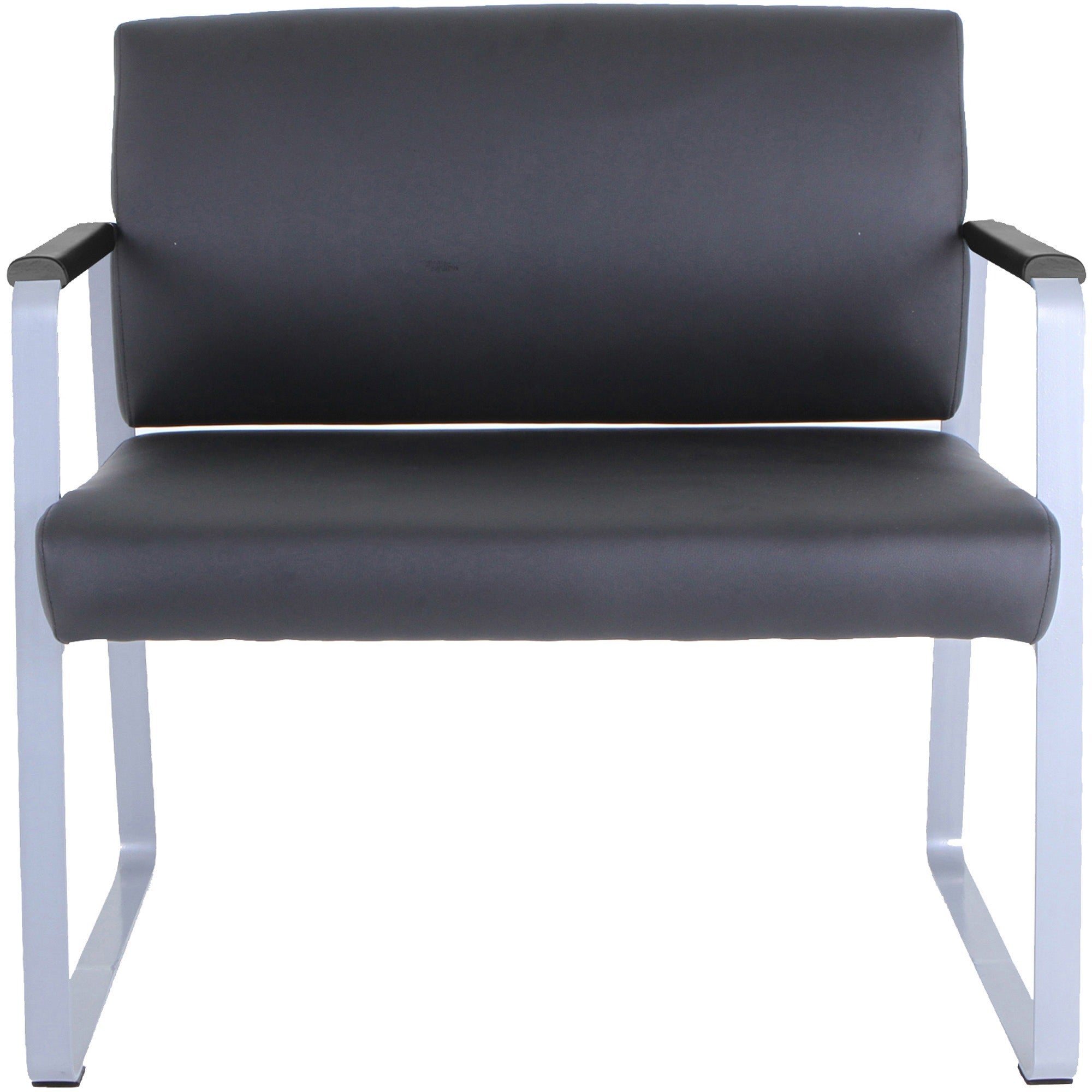 lorell-healthcare-reception-big-&-tall-sled-base-guest-chair-silver-powder-coated-steel-frame-sled-base-black-vinyl-1-each_llr66997 - 2