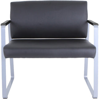 Lorell Healthcare Reception Big & Tall Sled Base Guest Chair - Silver Powder Coated Steel Frame - Sled Base - Black - Vinyl - 1 Each