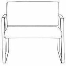 Lorell Healthcare Reception Big & Tall Sled Base Guest Chair - Silver Powder Coated Steel Frame - Sled Base - Black - Vinyl - 1 Each