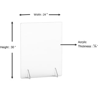Lorell Social Distancing Barrier - 24" Width x 7" Depth x 30" Height - 1 Each - Clear - Acrylic