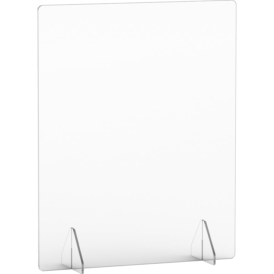 Lorell Social Distancing Barrier - 24" Width x 7" Depth x 30" Height - 1 Each - Clear - Acrylic