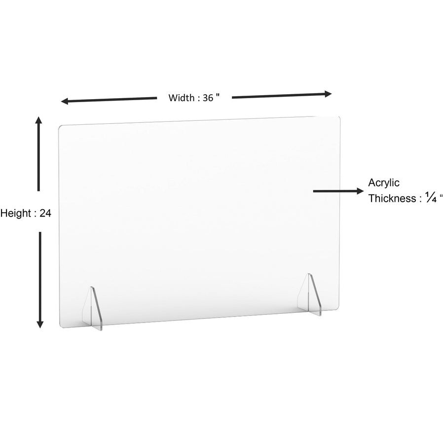 lorell-social-distancing-barrier-36-width-x-7-depth-x-24-height-1-each-clear-acrylic_llr55684 - 5