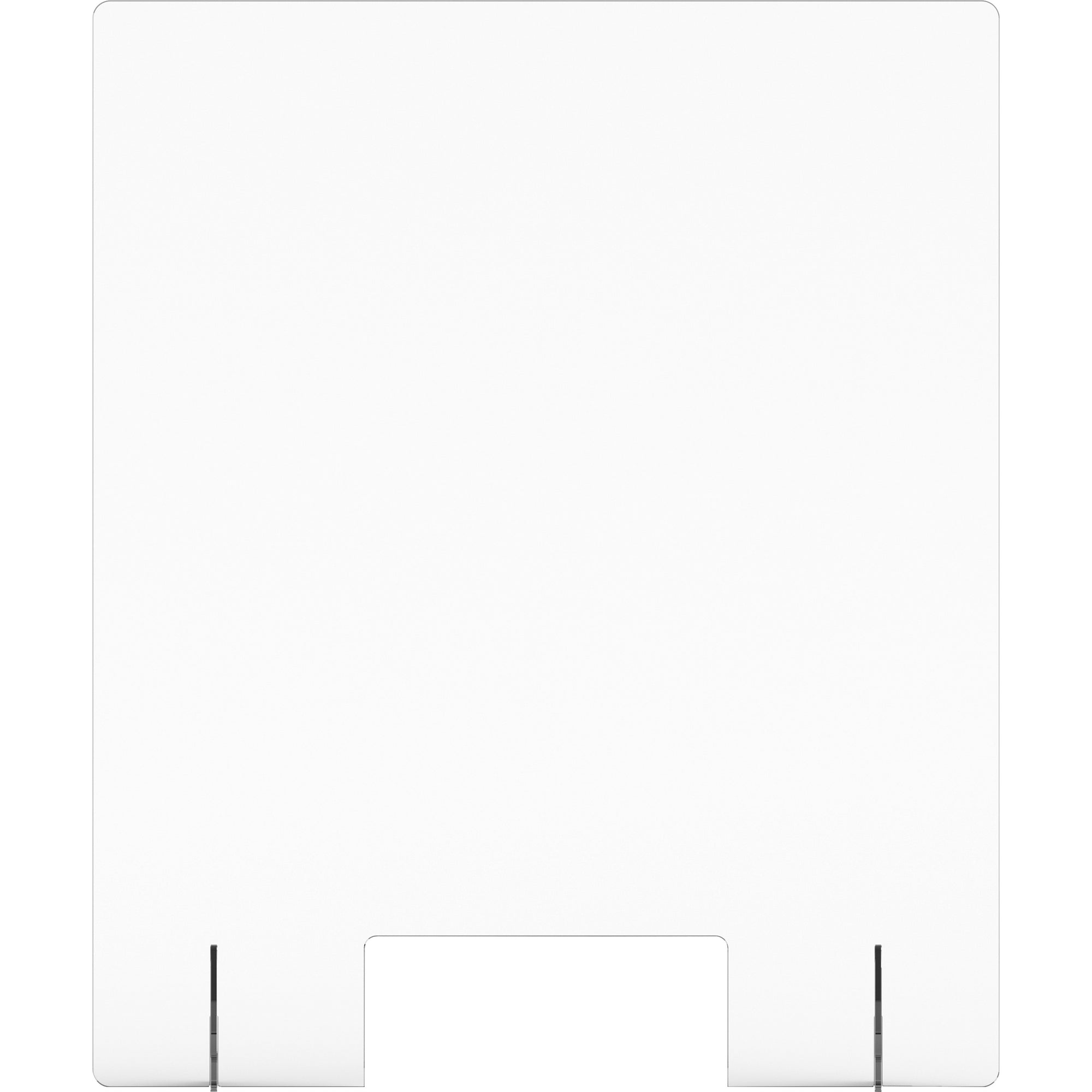 lorell-social-distancing-barrier-w-pass-through-cutout-30-width-x-7-depth-x-36-height-1-each-clear-acrylic_llr55683 - 2