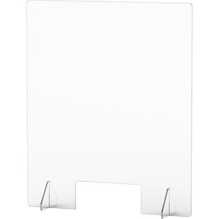 lorell-social-distancing-barrier-w-pass-through-cutout-30-width-x-7-depth-x-36-height-1-each-clear-acrylic_llr55683 - 3