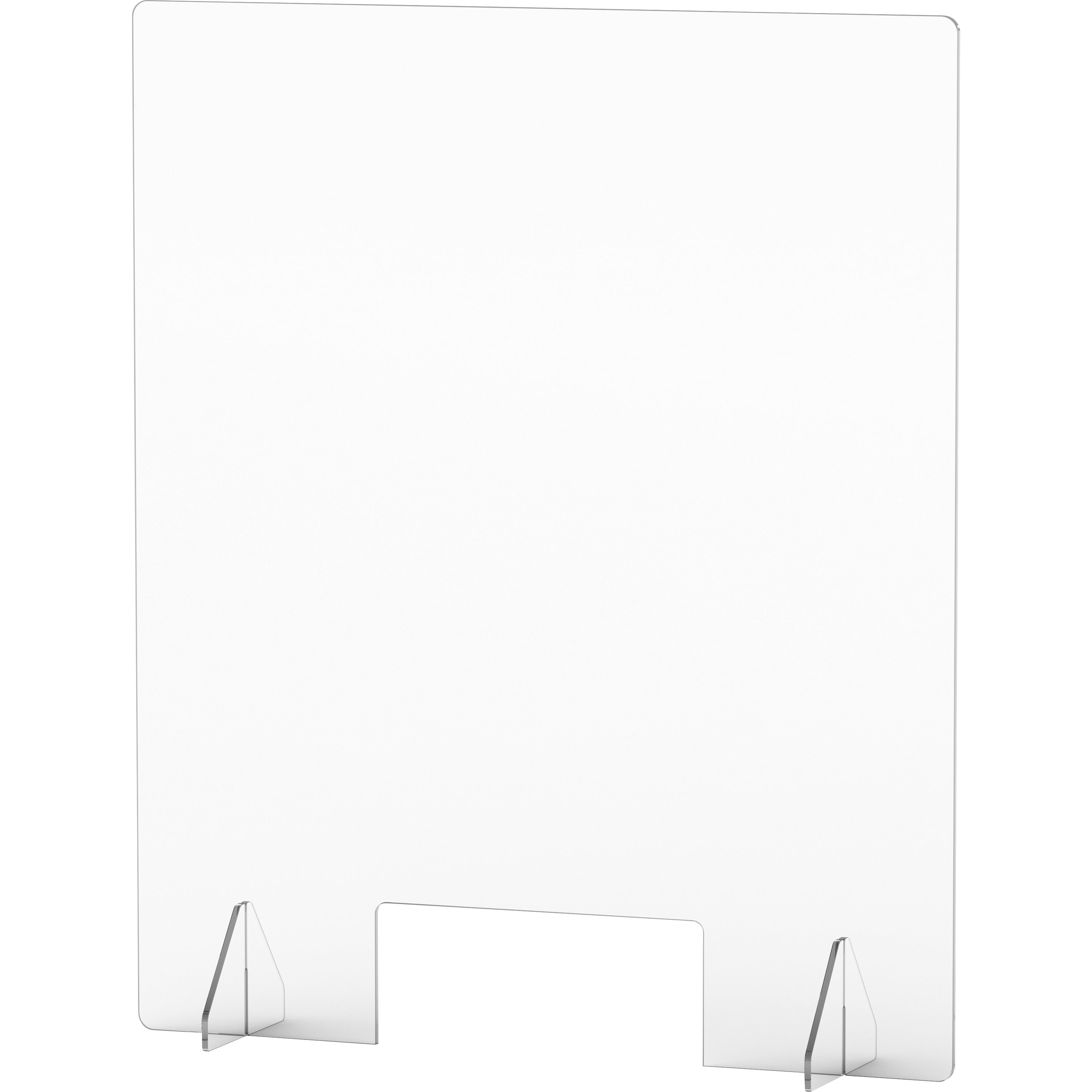 lorell-social-distancing-barrier-w-pass-through-cutout-30-width-x-7-depth-x-36-height-1-each-clear-acrylic_llr55683 - 3