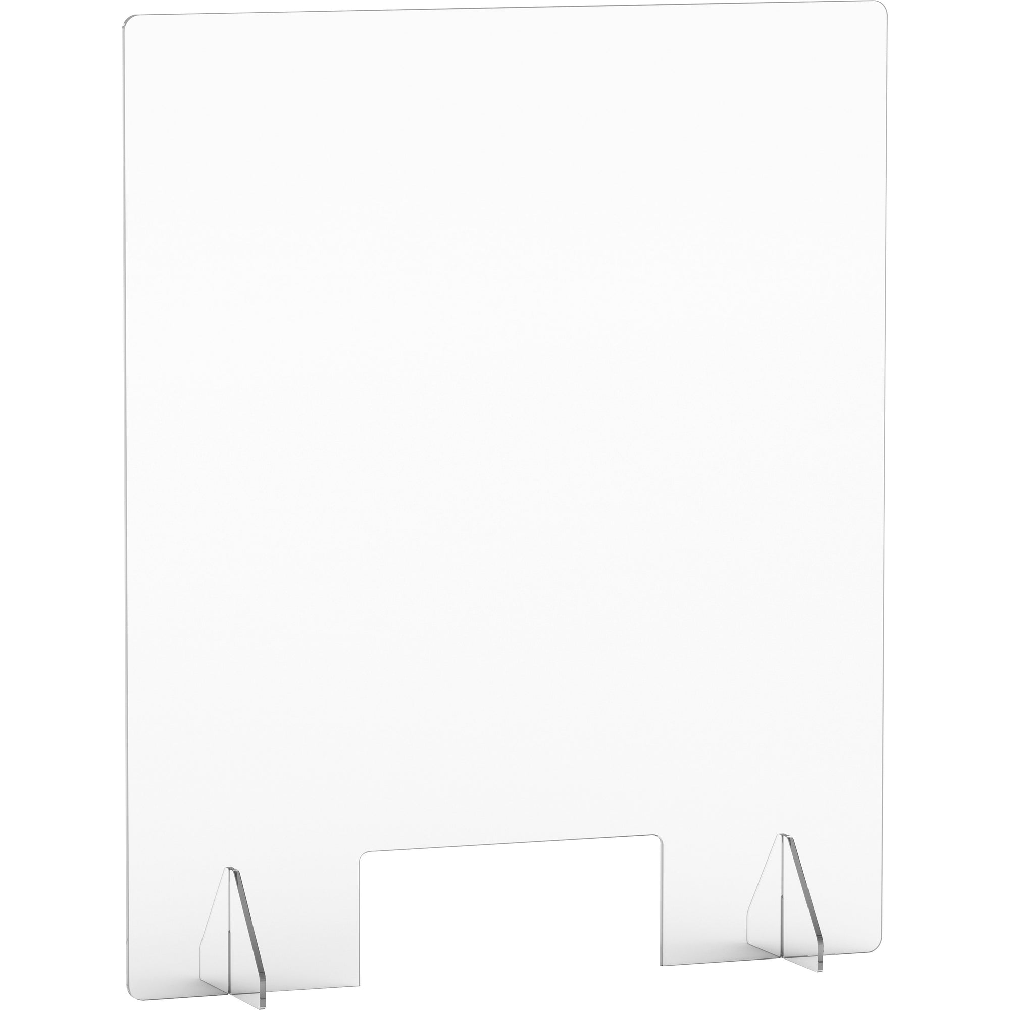 lorell-social-distancing-barrier-w-pass-through-cutout-30-width-x-7-depth-x-36-height-1-each-clear-acrylic_llr55683 - 4