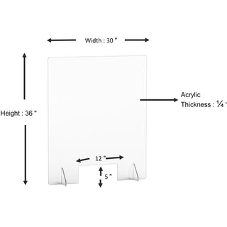 lorell-social-distancing-barrier-w-pass-through-cutout-30-width-x-7-depth-x-36-height-1-each-clear-acrylic_llr55683 - 5