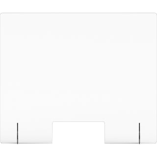Lorell Social Distancing Barrier w/Pass-Through Cutout - 36" Width x 7" Depth x 30" Height - 1 Each - Clear - Acrylic