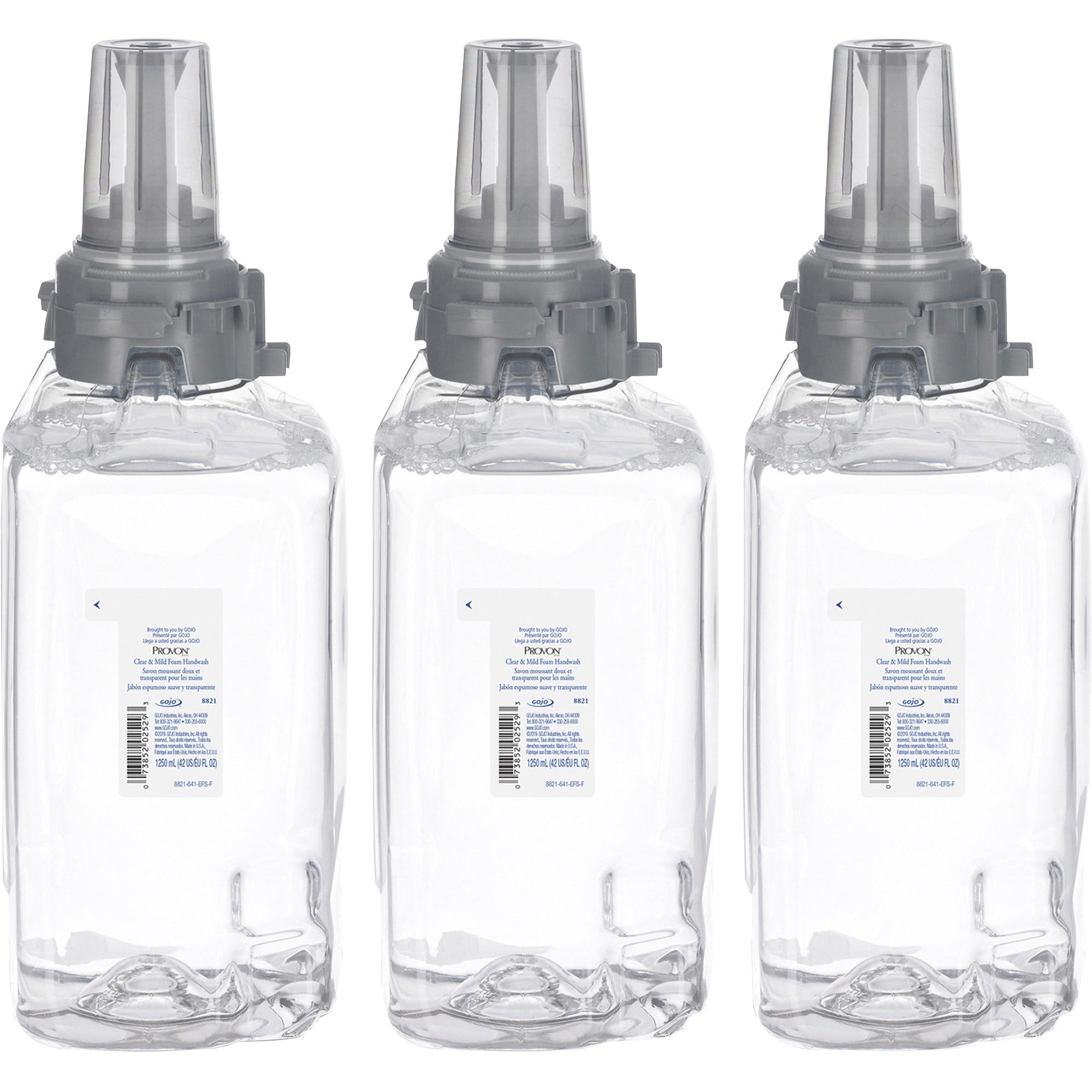 provon-adx-12-clear-&-mild-foam-handwash-fragrance-free-scentfor-423-fl-oz-1250-ml-pump-bottle-dispenser-kill-germs-hand-moisturizing-clear-rich-lather-dye-free-bio-based-3-carton_goj882103ct - 1